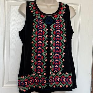 SHORELINE | SLEEVELESS TOP | L / XL | EMBROIDERED